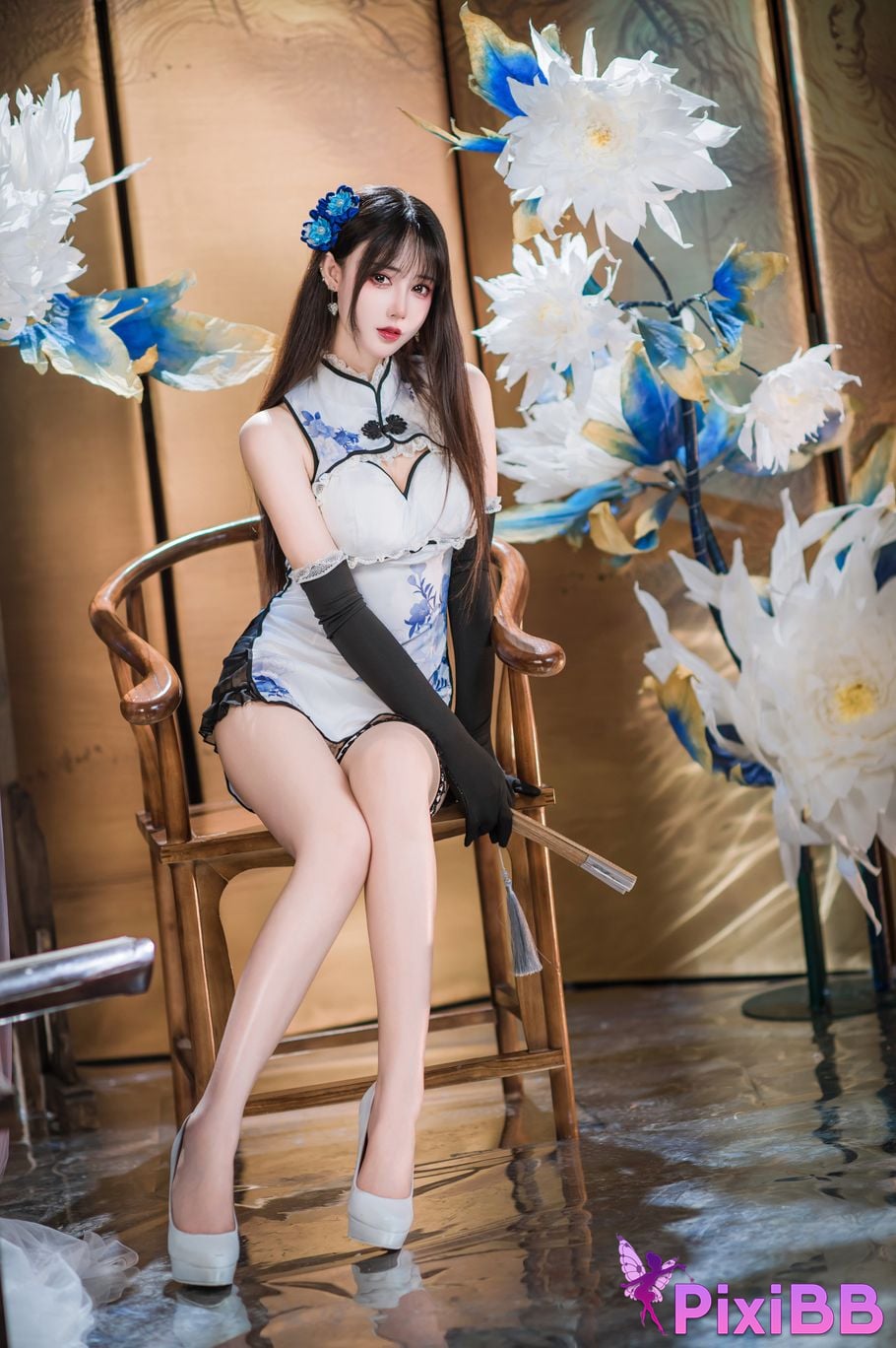 Cosplay Hanyu Sanmi Yanniang Fantasy Tan Pinger Blue and White Porcelain Cheongsam PixiBB.COM 019