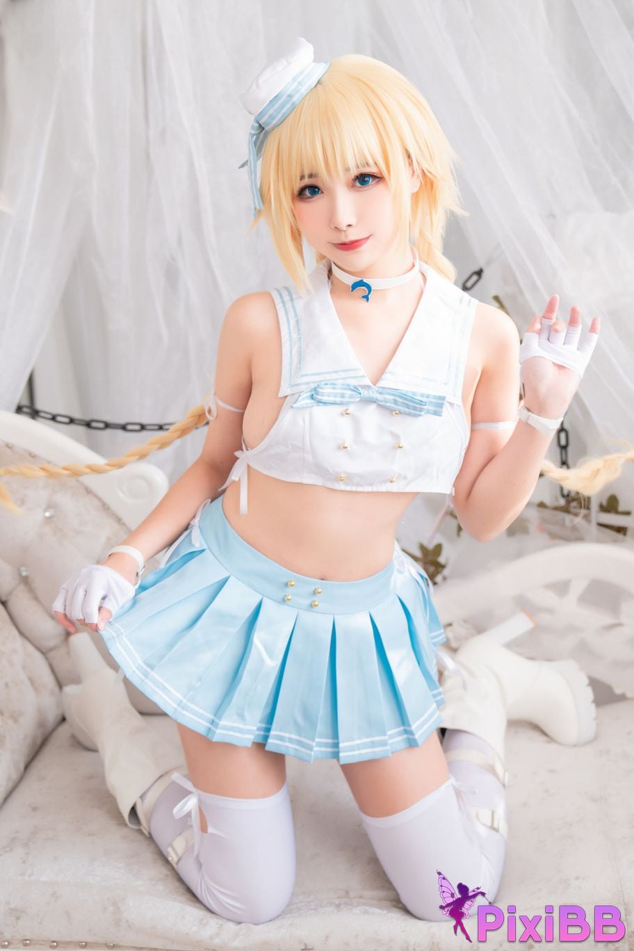 Cosplayer Momoko Kwai Guahi Sauce FATE Black and white Joan of Arc PixiBB.COM 045