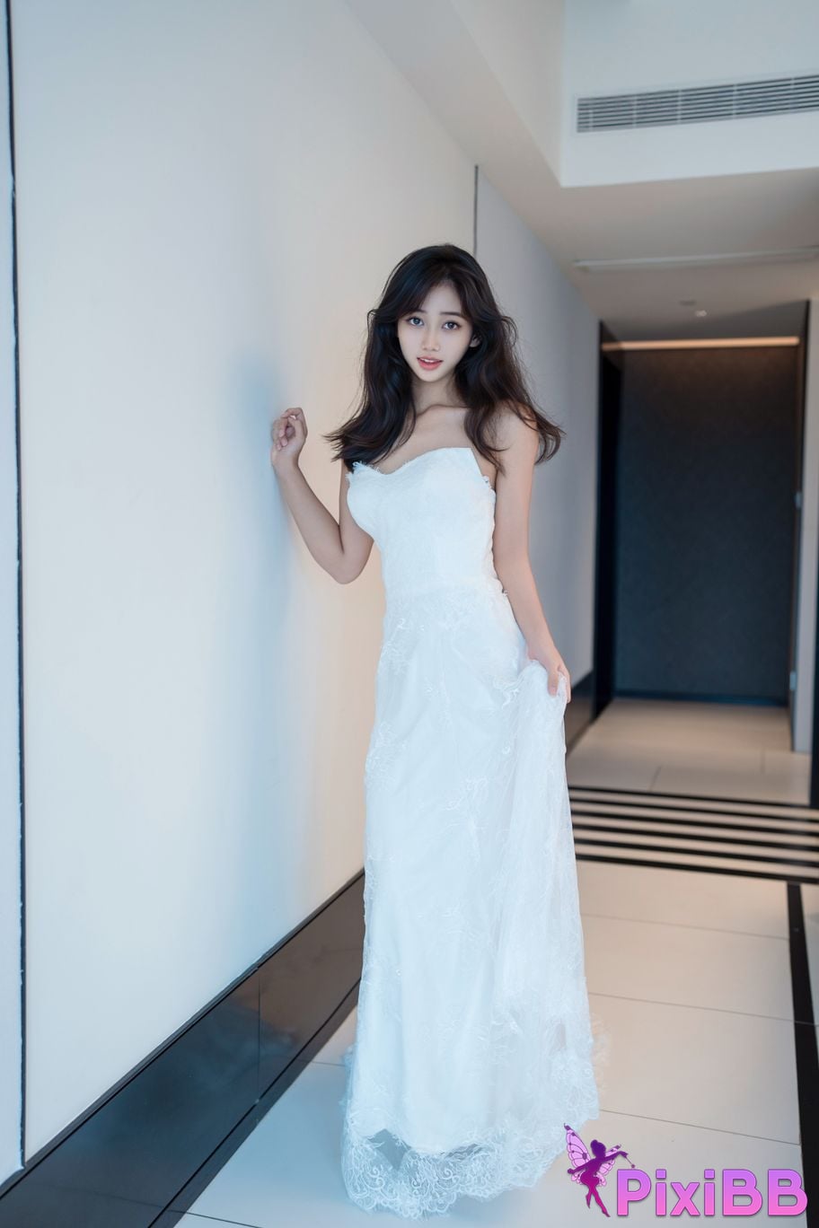 XR Uncensored Shi Anan R18 XIUREN model White lace dress VS No shredded meat PixiBB.COM 001