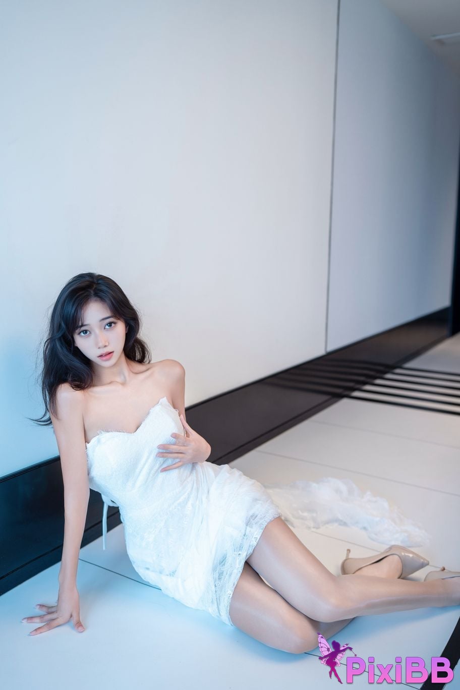 XR Uncensored Shi Anan R18 XIUREN model White lace dress VS No shredded meat PixiBB.COM 008