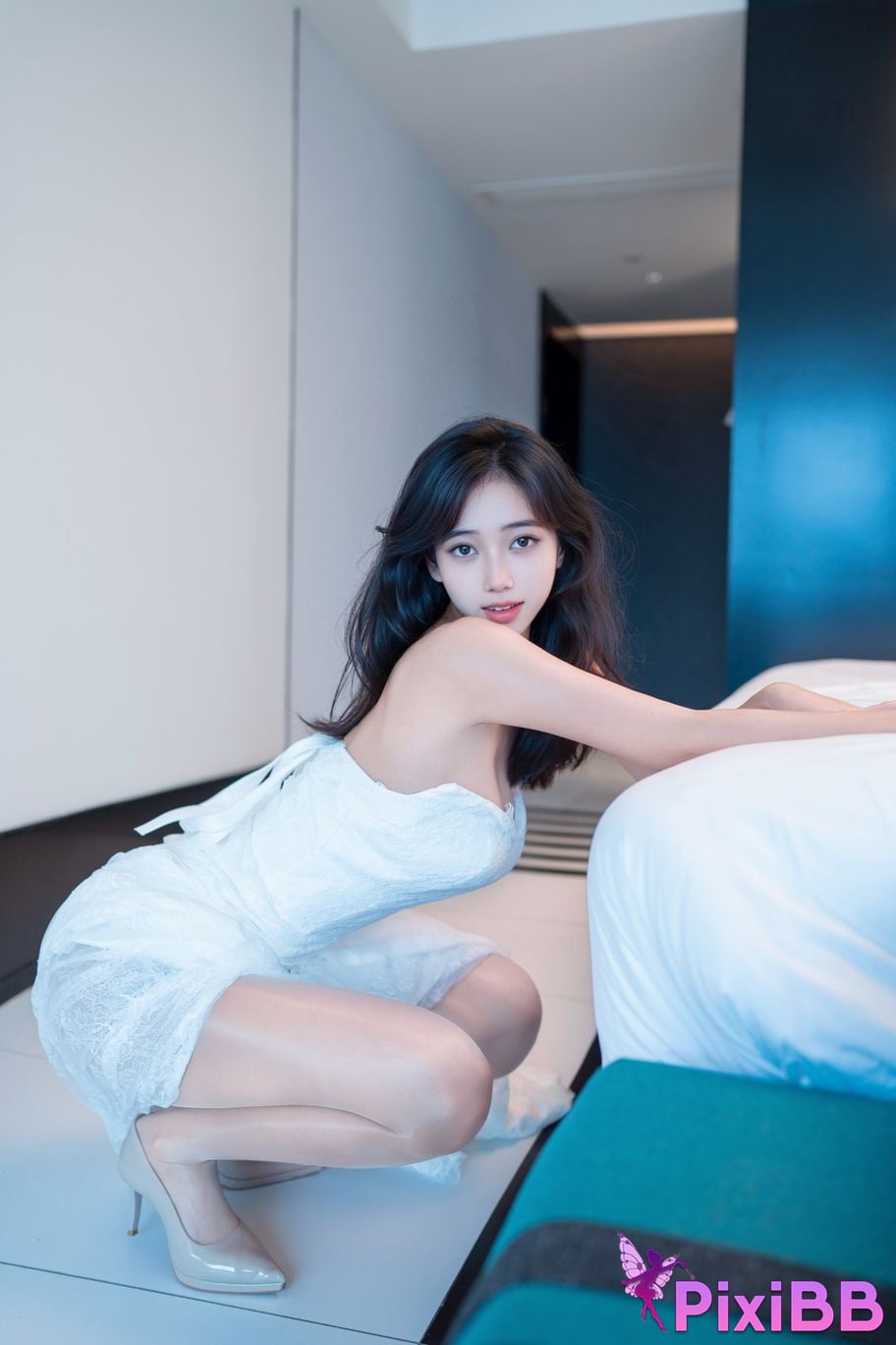 XR Uncensored Shi Anan R18 XIUREN model White lace dress VS No shredded meat PixiBB.COM 010