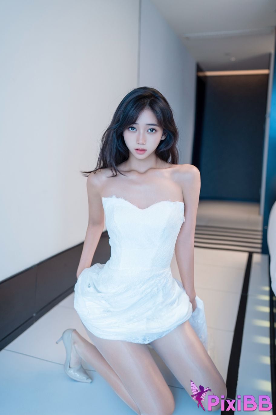 XR Uncensored Shi Anan R18 XIUREN model White lace dress VS No shredded meat PixiBB.COM 015