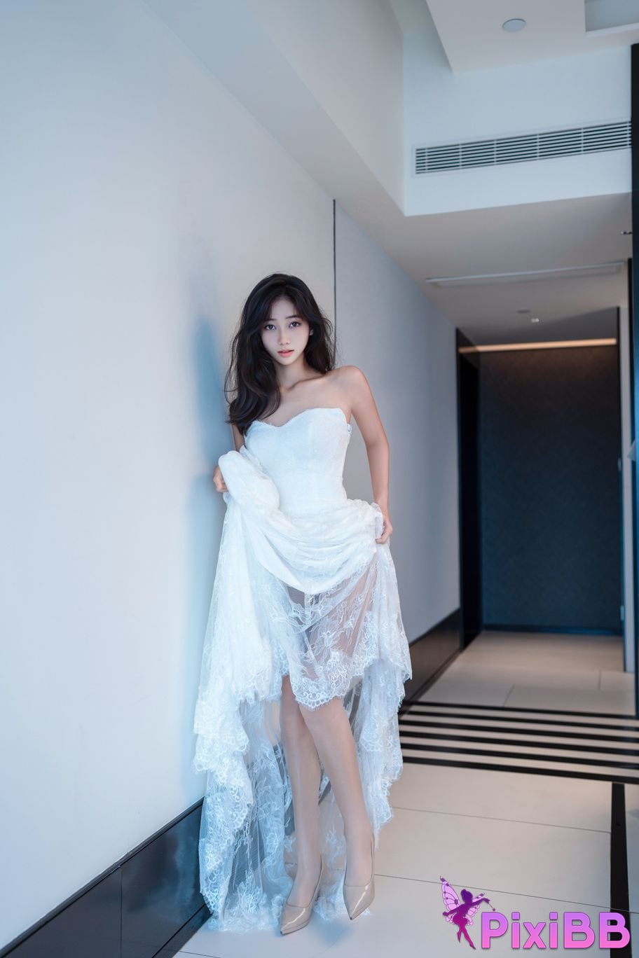 XR Uncensored Shi Anan R18 XIUREN model White lace dress VS No shredded meat PixiBB.COM 023