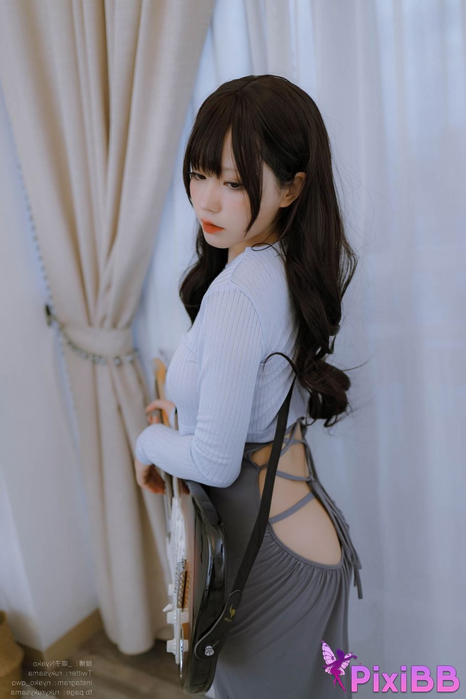 Cosplay Nyako Meow Guitar Sister Dress PixiBB.COM 001