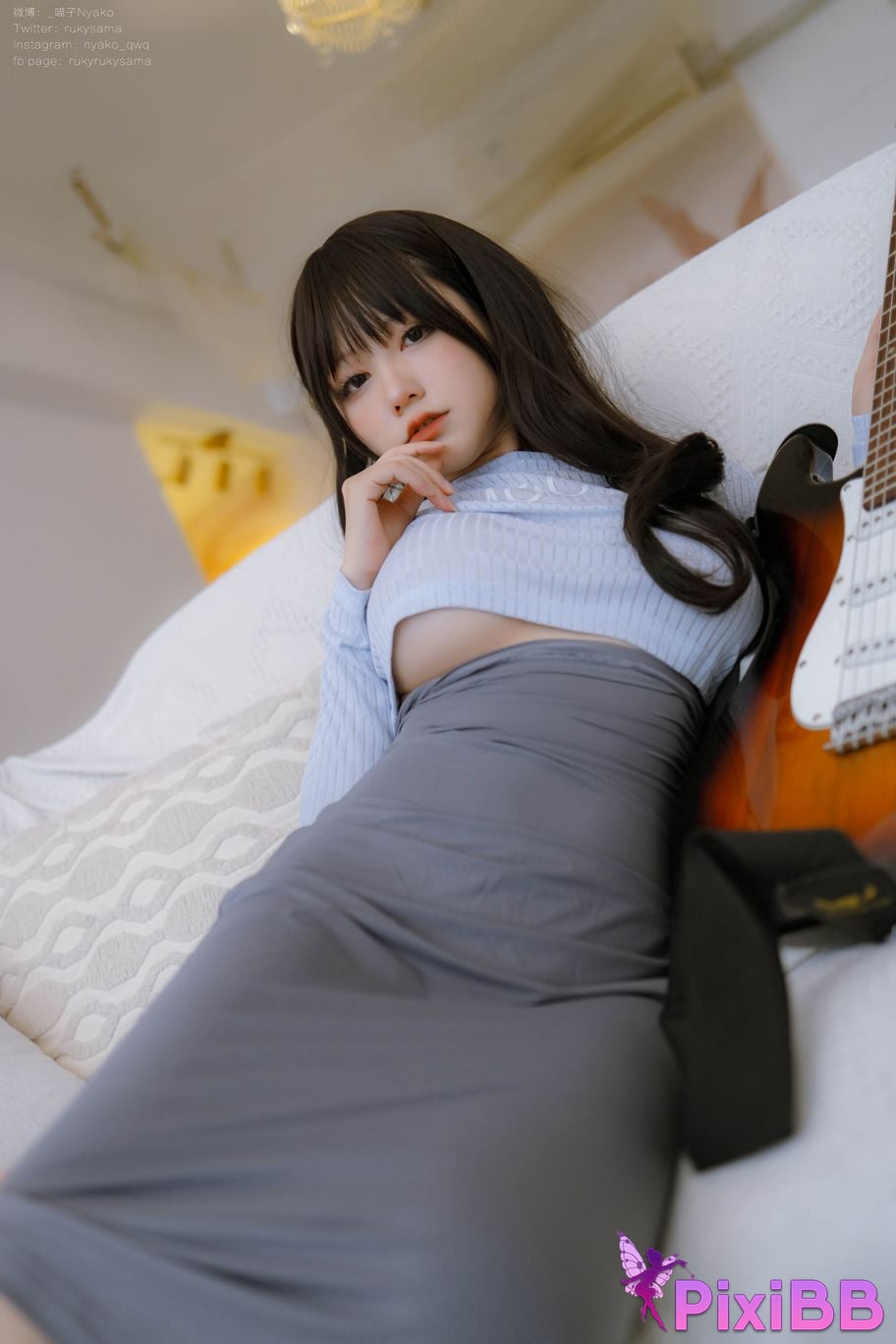 Cosplay Nyako Meow Guitar Sister Dress PixiBB.COM 002