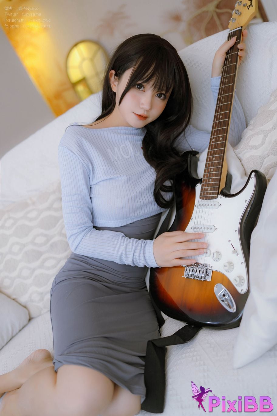 Cosplay Nyako Meow Guitar Sister Dress PixiBB.COM 003