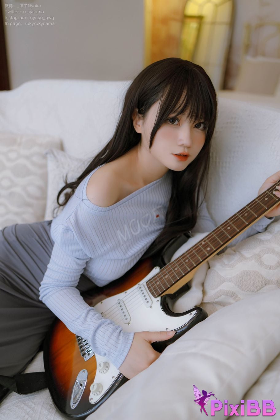 Cosplay Nyako Meow Guitar Sister Dress PixiBB.COM 004