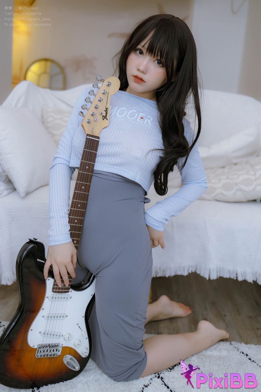 Cosplay Nyako Meow Guitar Sister Dress PixiBB.COM 010