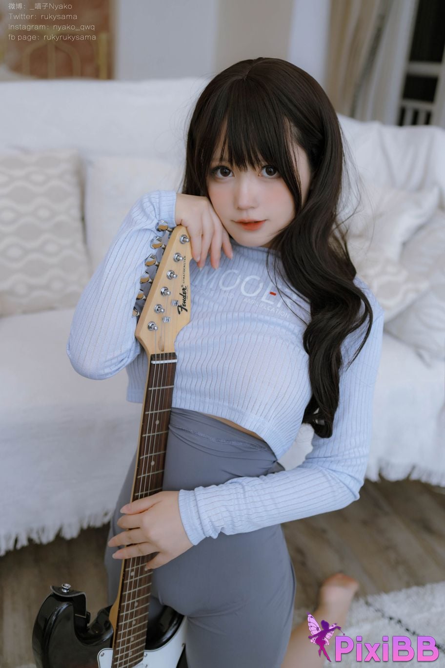 Cosplay Nyako Meow Guitar Sister Dress PixiBB.COM 011