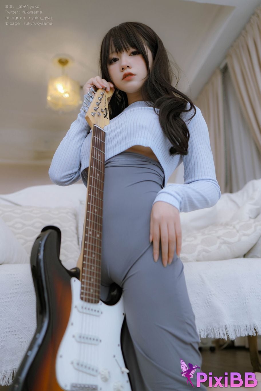 Cosplay Nyako Meow Guitar Sister Dress PixiBB.COM 013