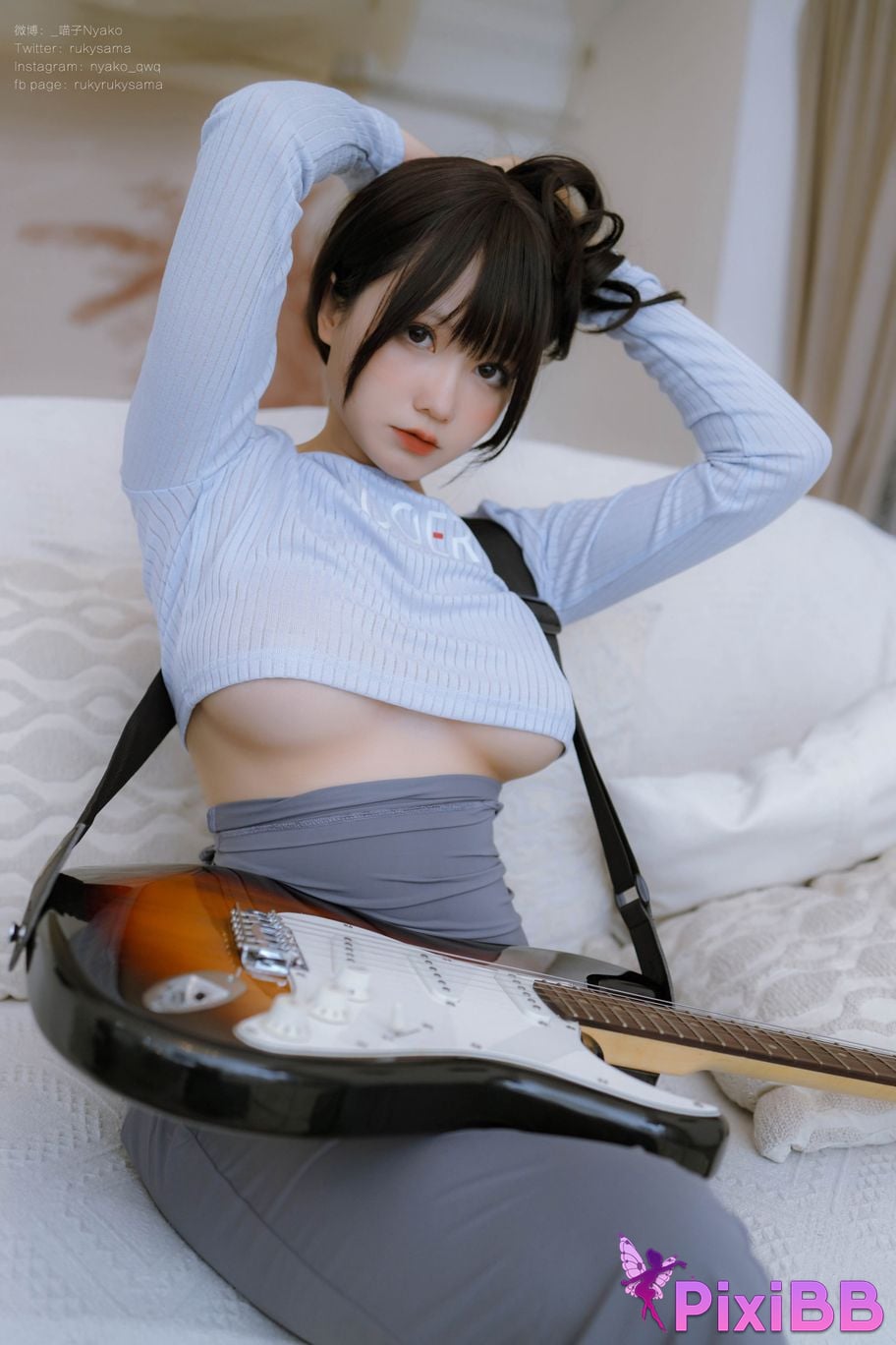 Cosplay Nyako Meow Guitar Sister Dress PixiBB.COM 015