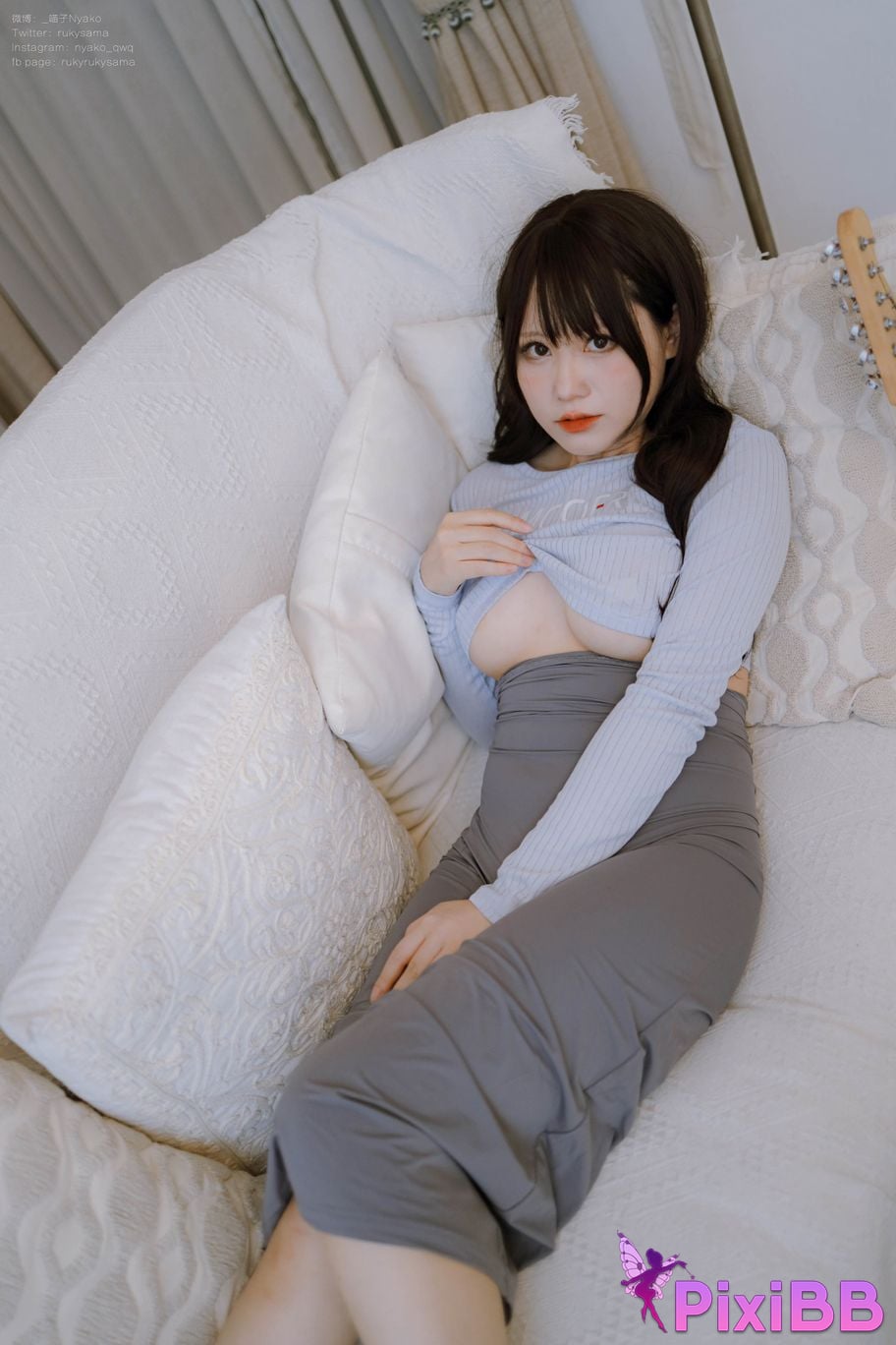 Cosplay Nyako Meow Guitar Sister Dress PixiBB.COM 029