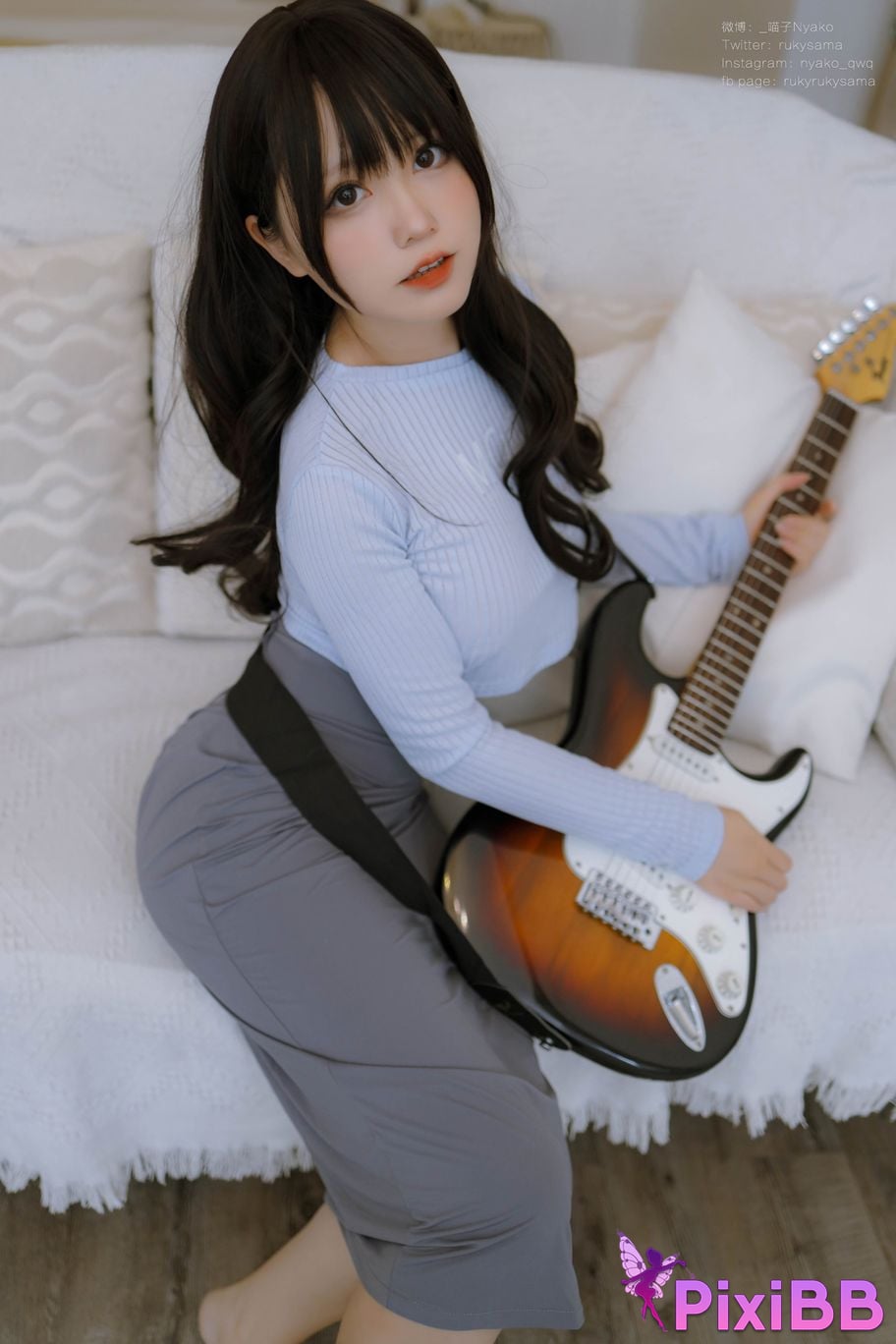 Cosplay Nyako Meow Guitar Sister Dress PixiBB.COM 056