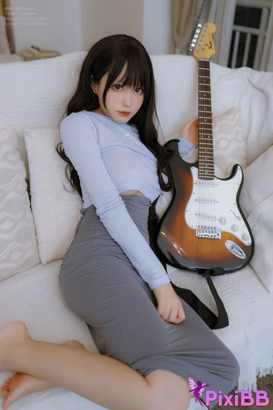 Cosplay Nyako Meow Guitar Sister Dress PixiBB.COM 071