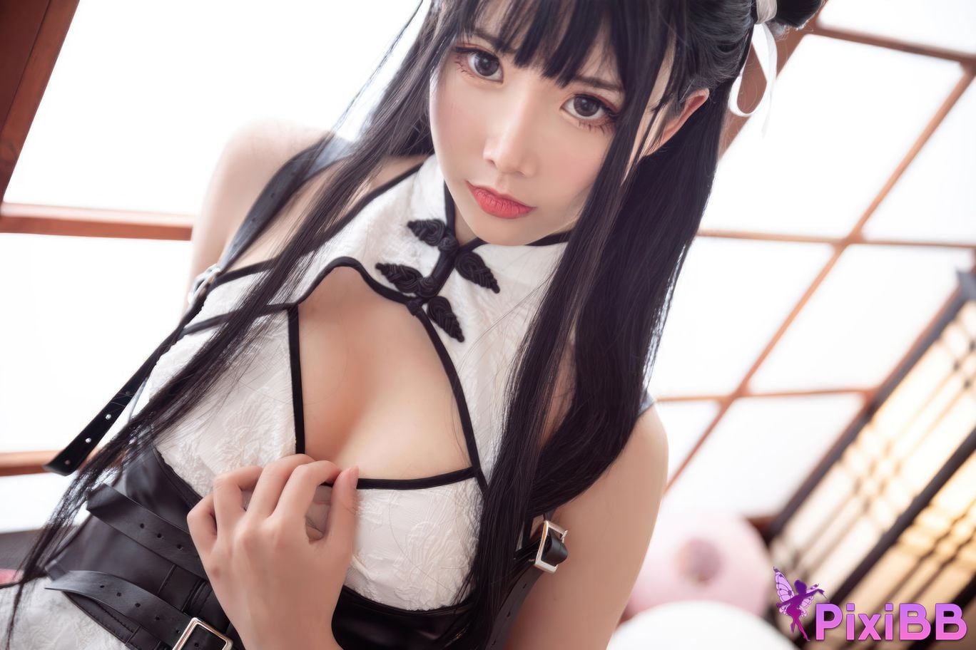 Cosplayer Noodle Fairy white cheongsam PixiBB.COM 003