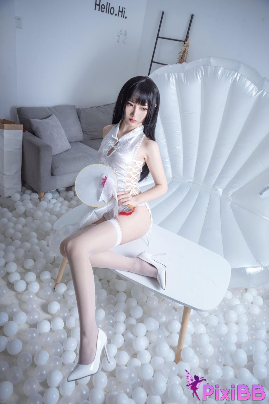 Cosplayer Noodle Fairy white cheongsam PixiBB.COM 047