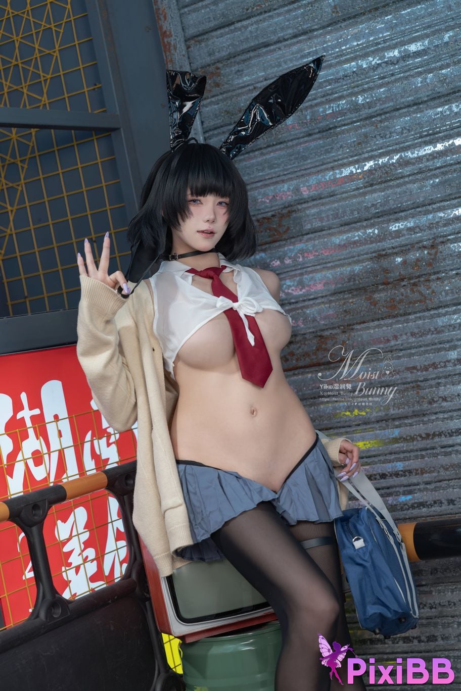 Cosplayer Sticky Dumpling Rabbit 10 monthly works Sai Bo Ni JK marionette PixiBB.COM 056