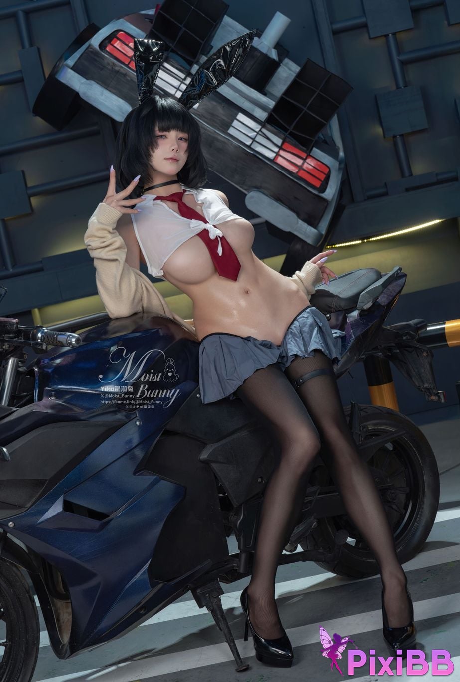 Cosplayer Sticky Dumpling Rabbit 2025 Year 10 monthly works Sai Bo Ni JK PixiBB.COM 039