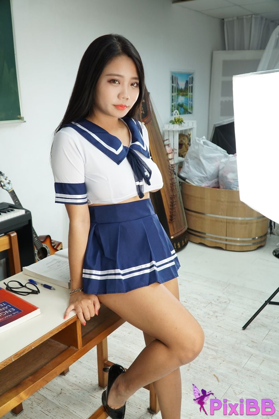 Private Photoshoot Xixi Plump royal sister JK Full scale private shooting PixiBB.COM 012