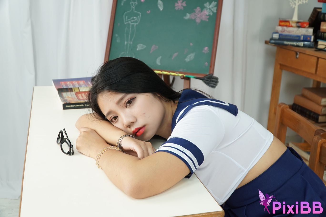 Private Photoshoot Xixi Plump royal sister JK Full scale private shooting PixiBB.COM 079