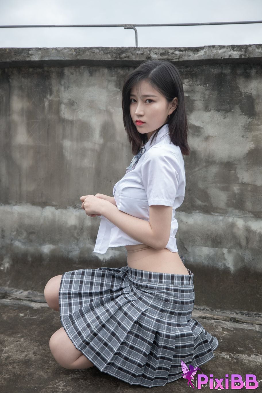 Cosplay Nnian Rooftop JK PixiBB.COM 010