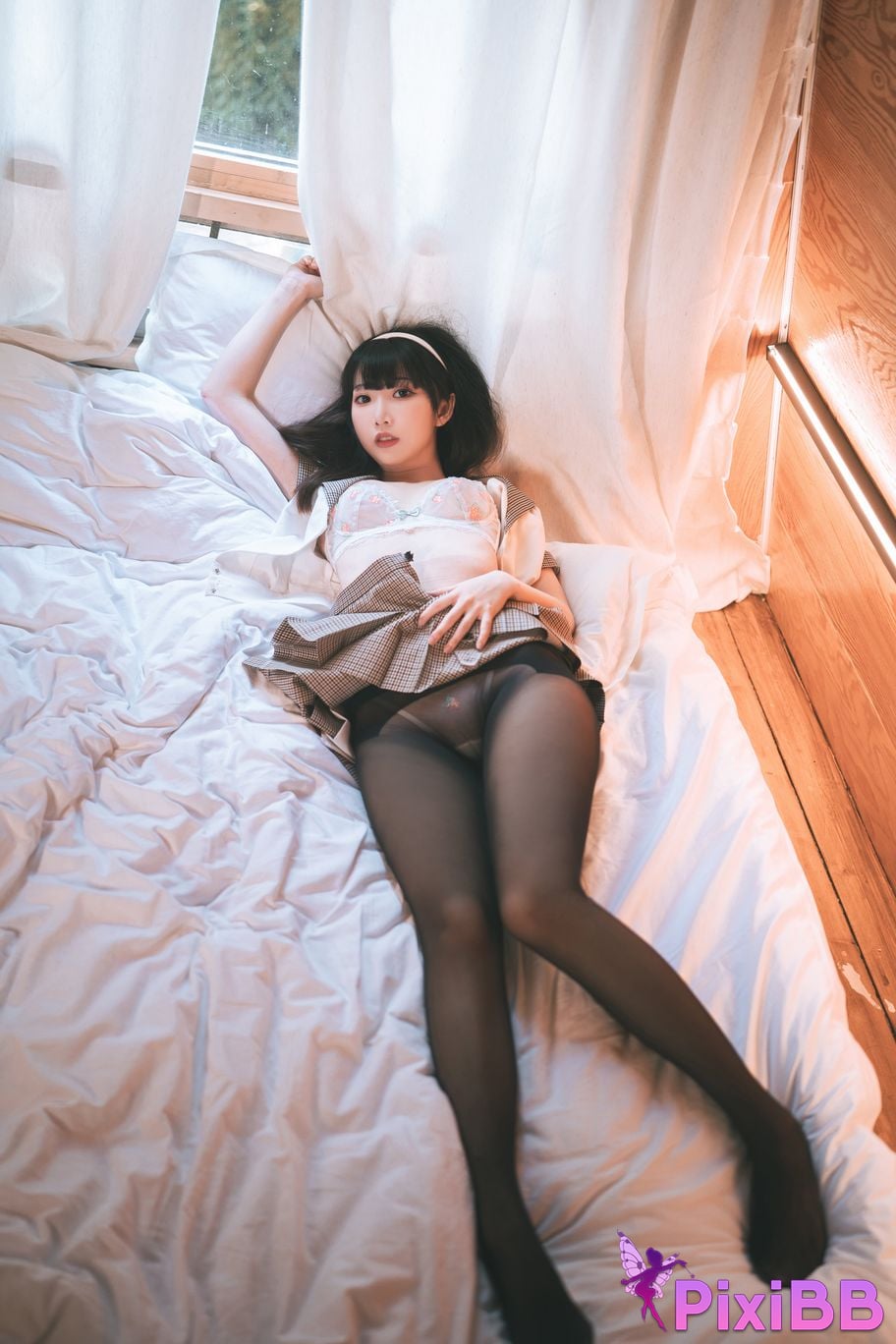 Cosplayer Noodle Fairy black silk camping JK PixiBB.COM 016