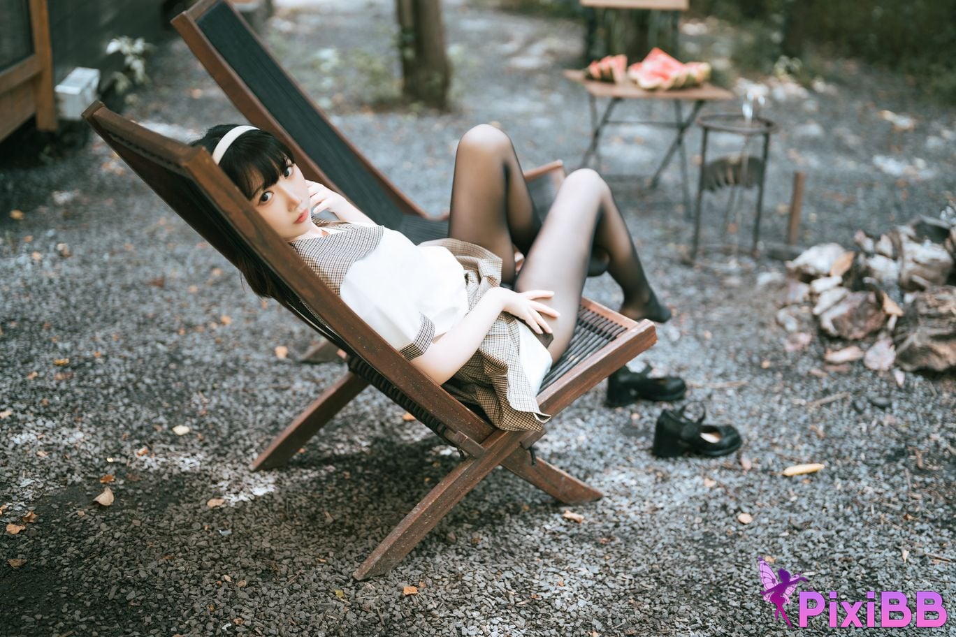 Cosplayer Noodle Fairy black silk camping JK PixiBB.COM 038