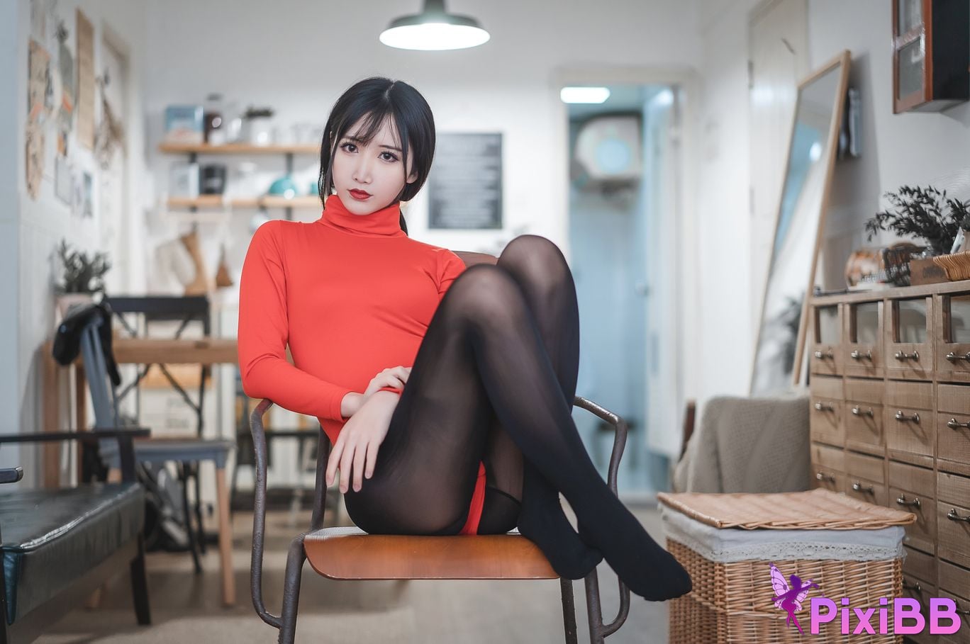 Cosplay Bread Fairy Leather pants and red sweater PixiBB.COM 017