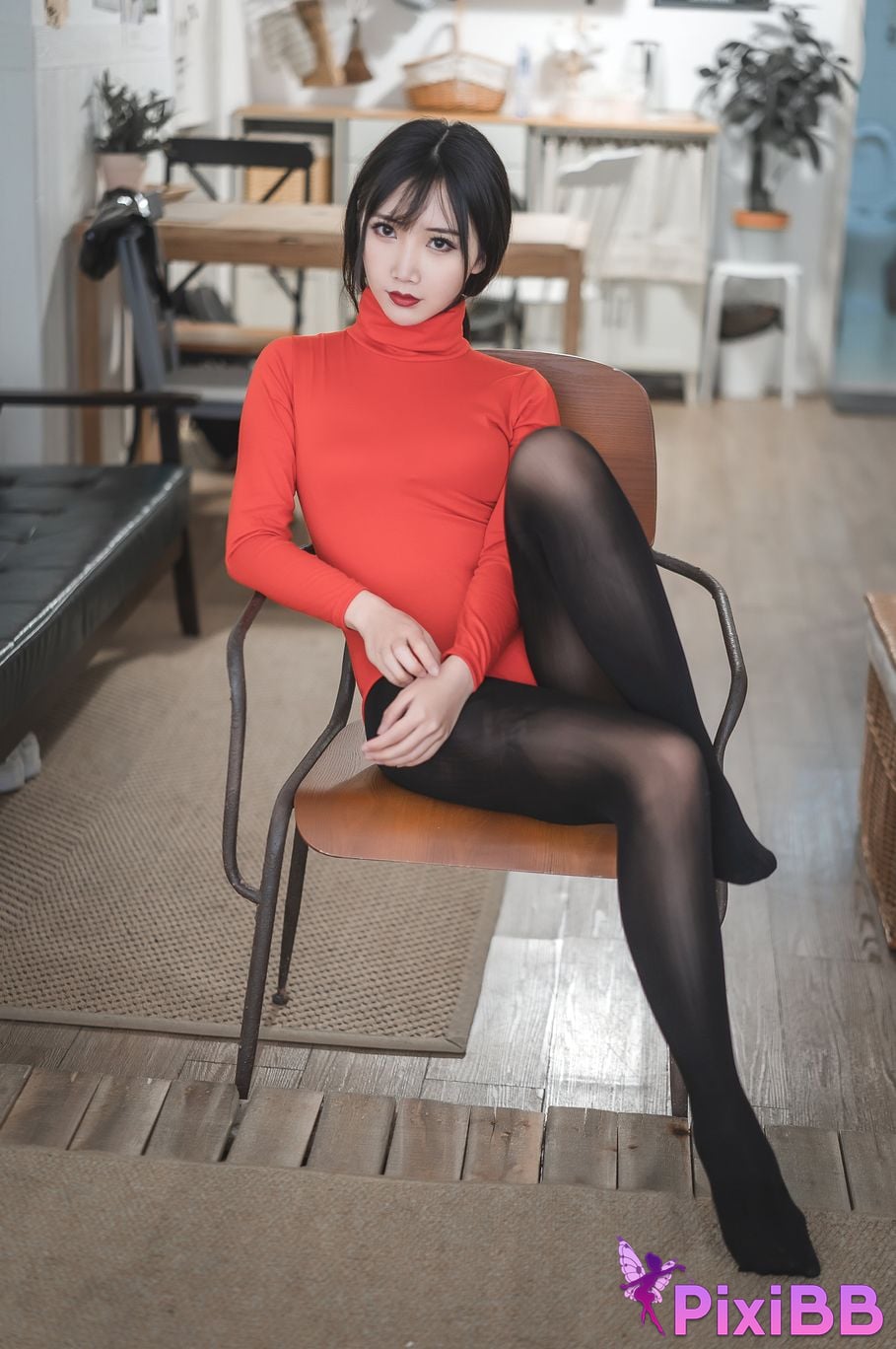 Cosplay Bread Fairy Leather pants and red sweater PixiBB.COM 018