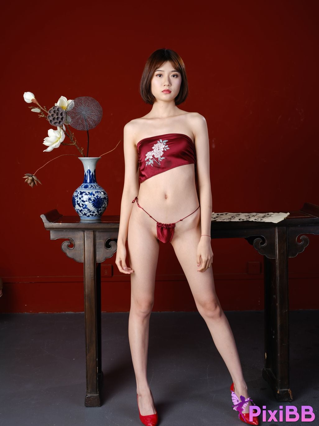 Private Photoshoot Little Cute Color Model Beautiful Sailor Clothes Girl Retro Beauty PixiBB.COM 349