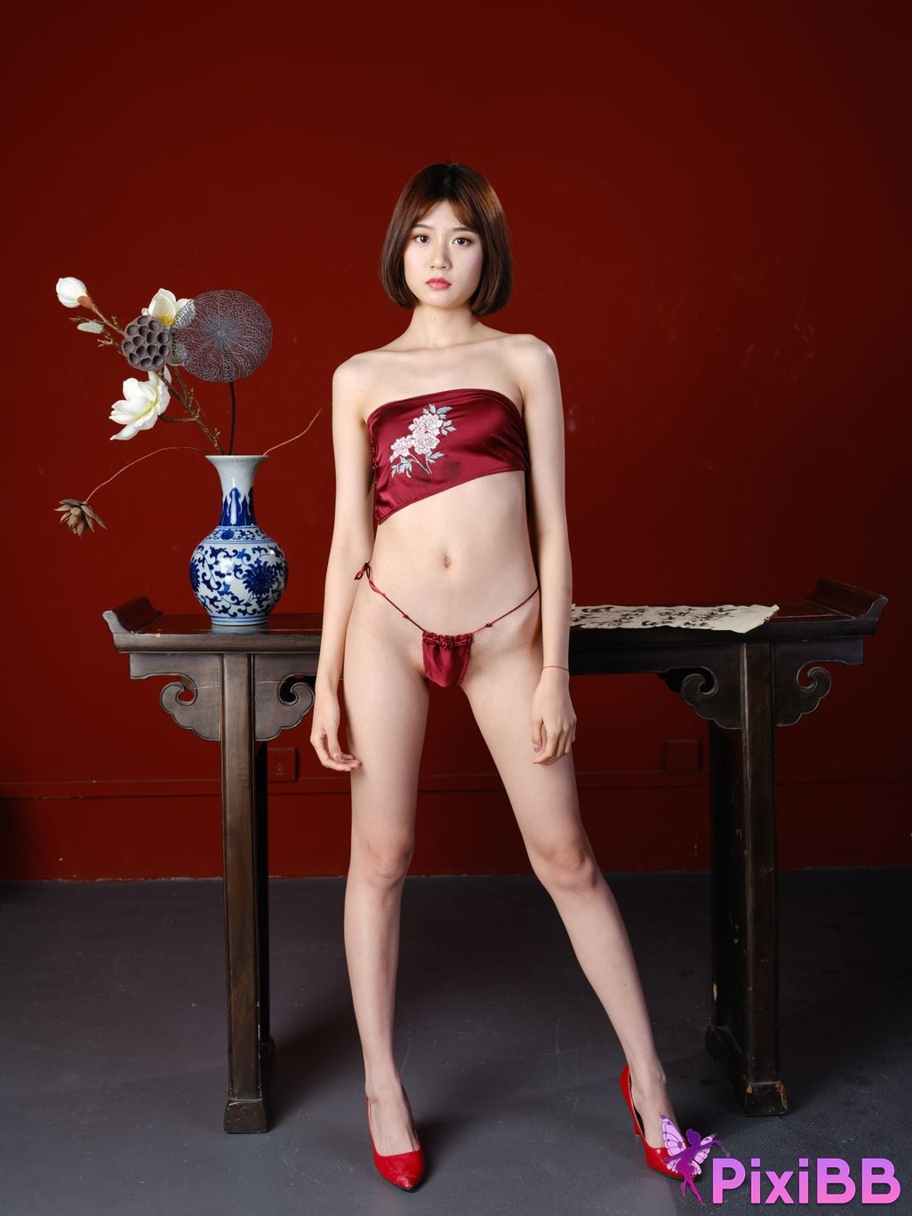 Private Photoshoot Little Cute Color Model Beautiful Sailor Clothes Girl Retro Beauty PixiBB.COM 352