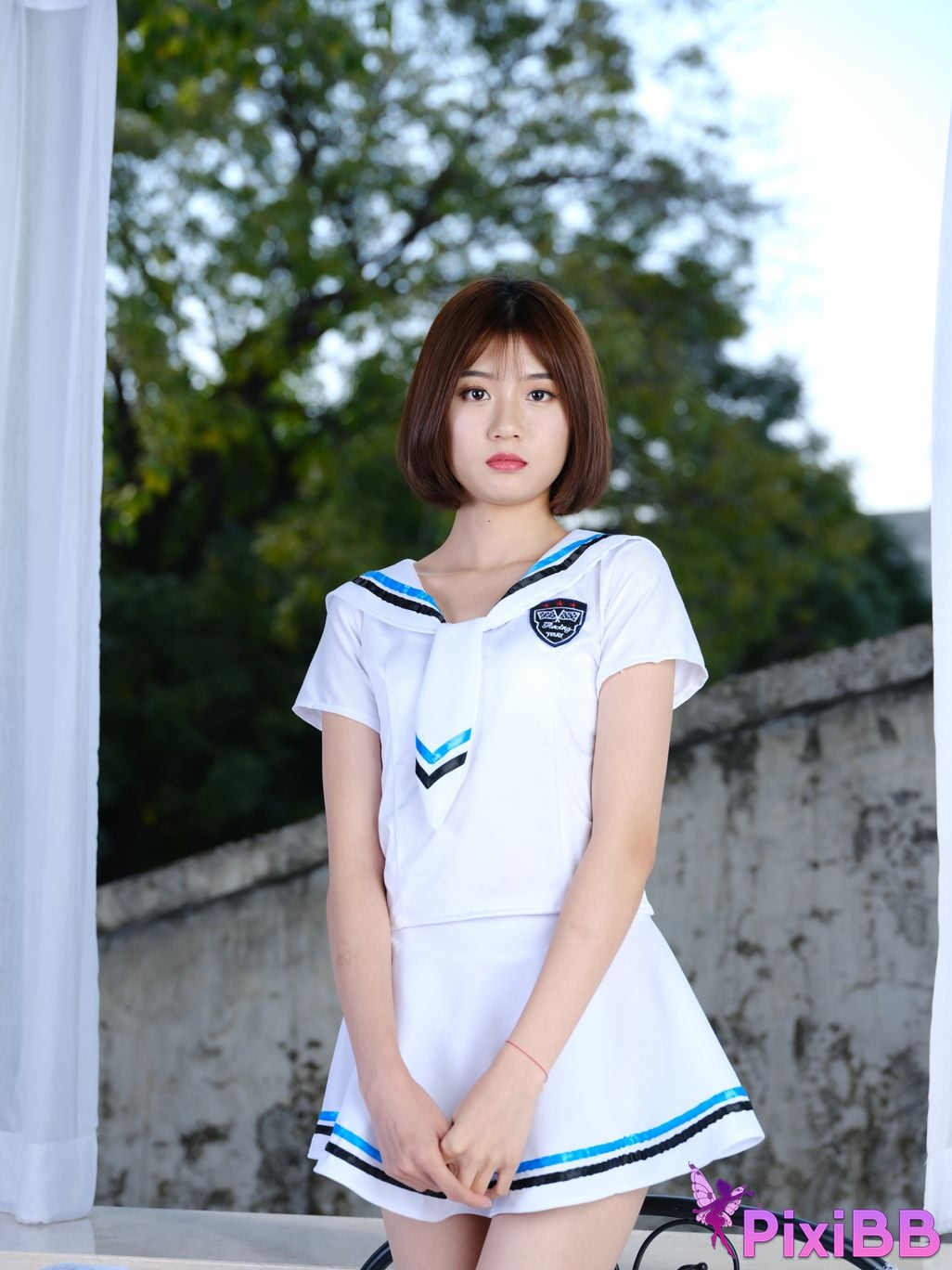 Private Photoshoot Little Cute Color Model Beautiful Sailor Clothes Girl Retro Beauty PixiBB.COM 595