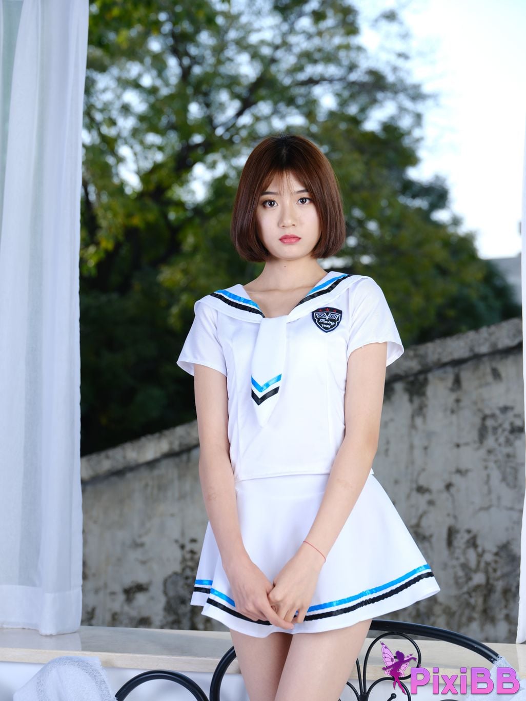 Private Photoshoot Little Cute Color Model Beautiful Sailor Clothes Girl Retro Beauty PixiBB.COM 600