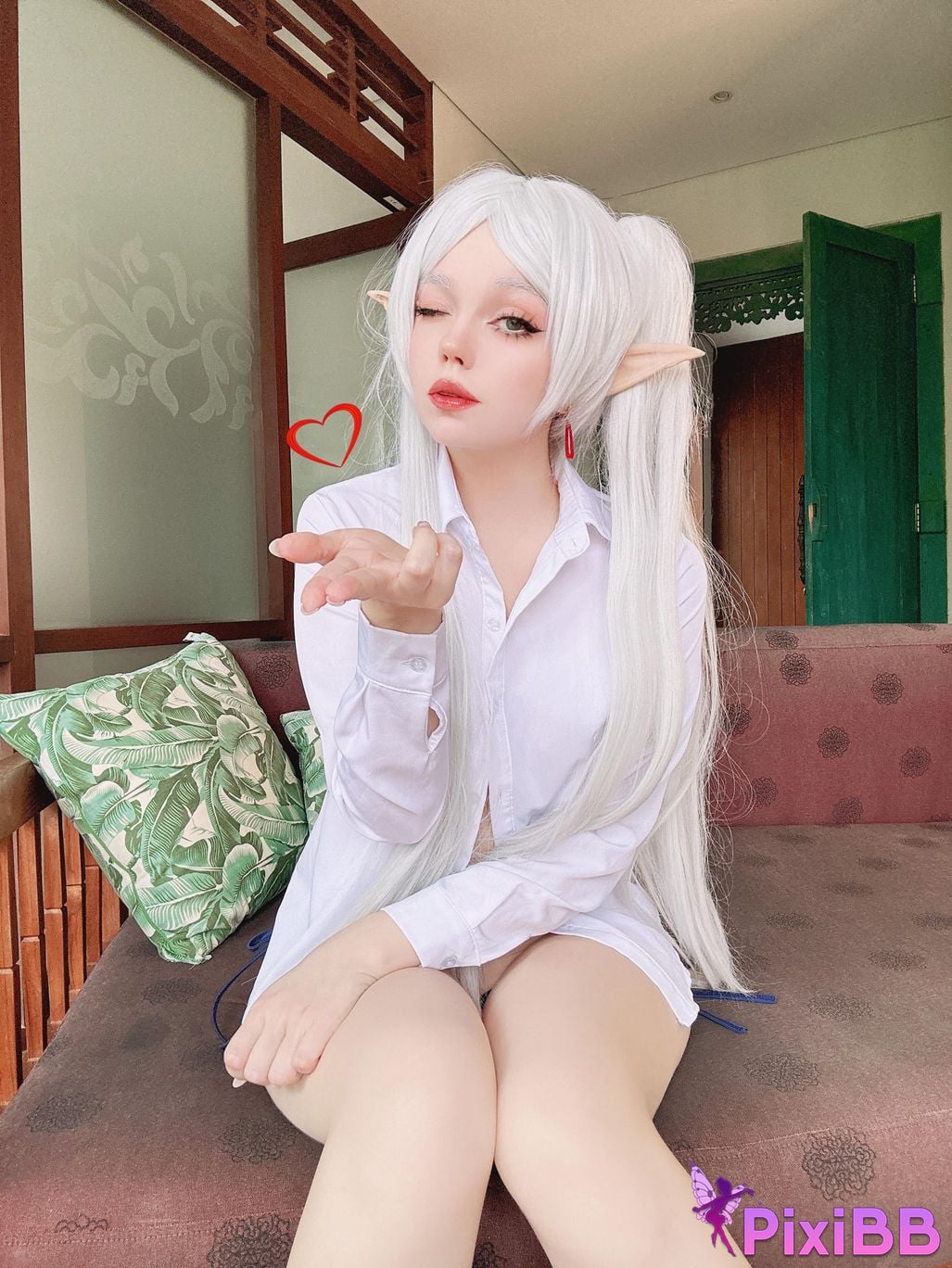 Caticornplay Frieren White Shirt PixiBB.COM 1