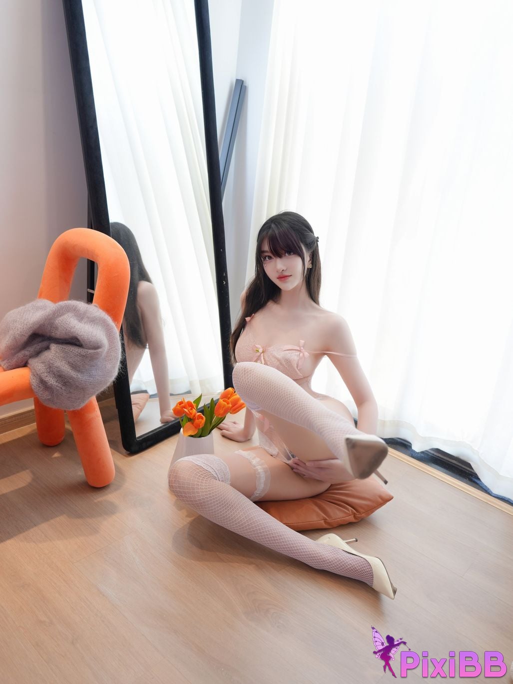 XR Uncensored Bailulu R18 Xiuren.com model gray sweater PixiBB.COM 041