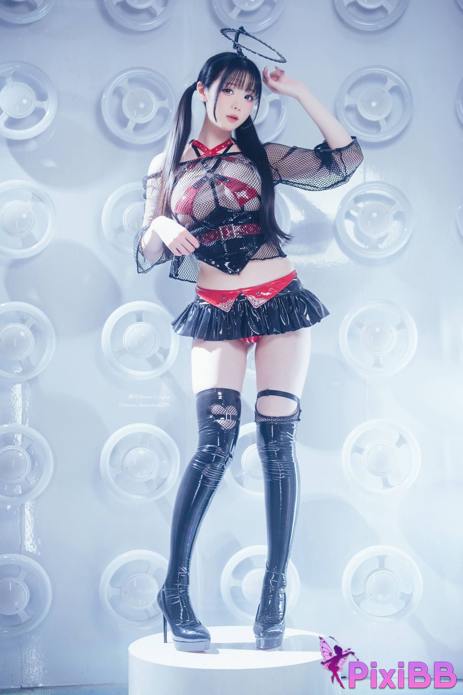 Cosplayer Shimotsuki shimo 2025 Year 09 monthly subscription Sai Bo Hei Tian Shi Cyber Black Angel PixiBB.COM 001