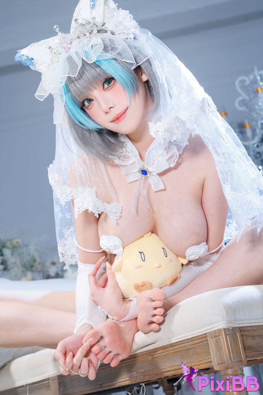 Cosplayer honey cat fur azur lane Cheshire bride PixiBB.COM 005