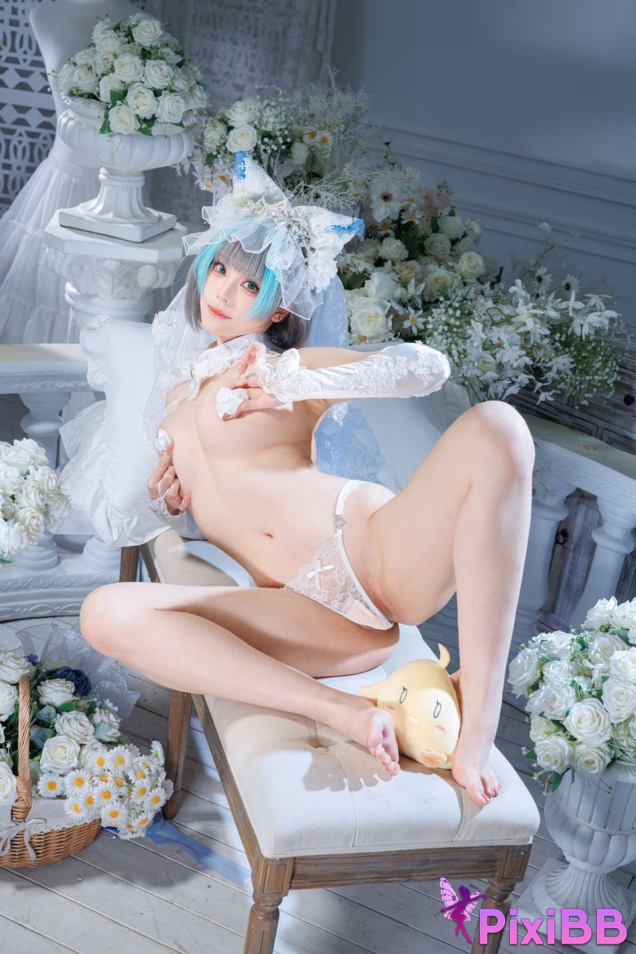 Cosplayer honey cat fur azur lane Cheshire bride PixiBB.COM 058