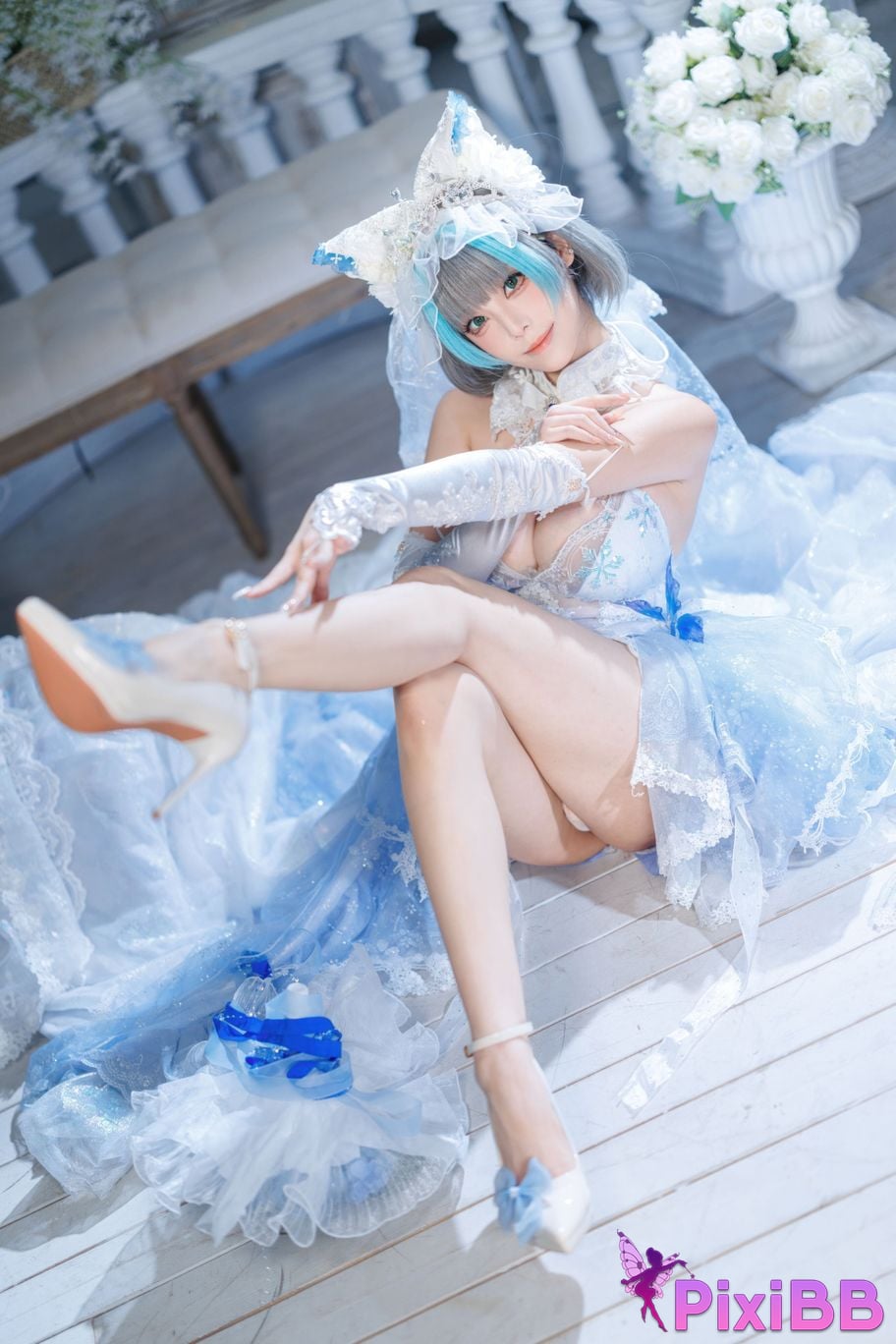 Cosplayer honey cat fur azur lane Cheshire bride PixiBB.COM 126