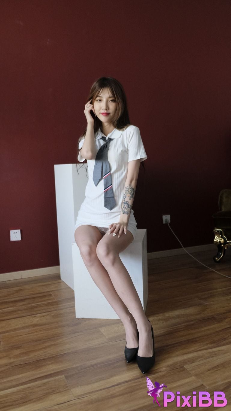 Private Photoshoot Bai Xue Jia Fei Cool black stockings goddess Full scale private photography of the human body PixiBB.COM 012