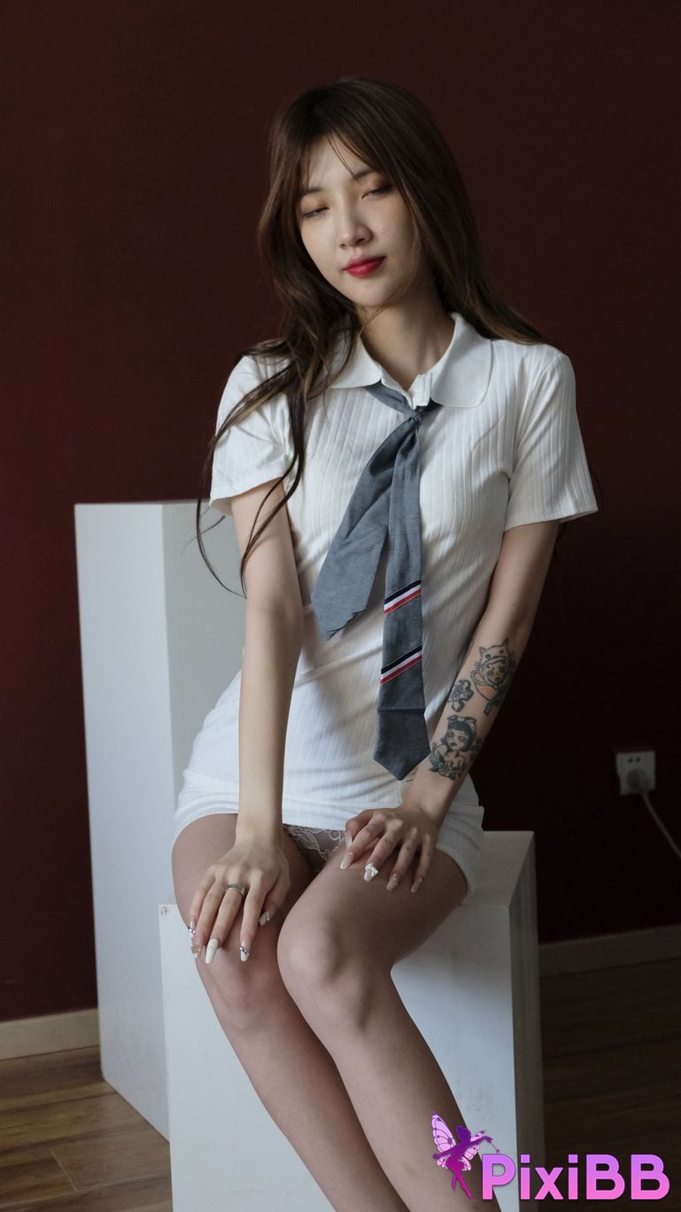 Private Photoshoot Bai Xue Jia Fei Cool black stockings goddess Full scale private photography of the human body PixiBB.COM 018