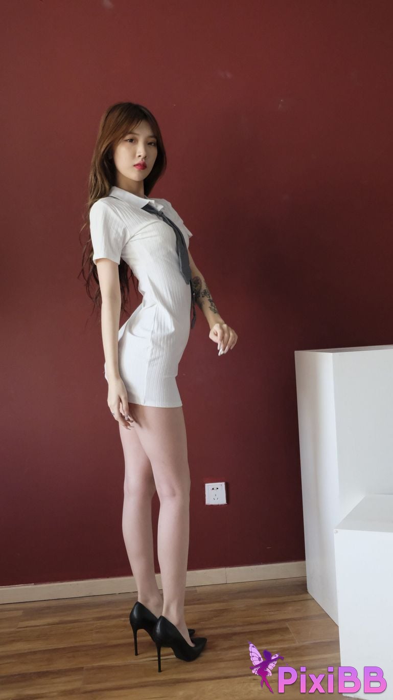 Private Photoshoot Bai Xue Jia Fei Cool black stockings goddess Full scale private photography of the human body PixiBB.COM 584