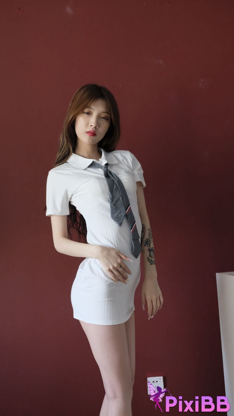 Private Photoshoot Bai Xue Jia Fei Cool black stockings goddess Full scale private photography of the human body PixiBB.COM 587