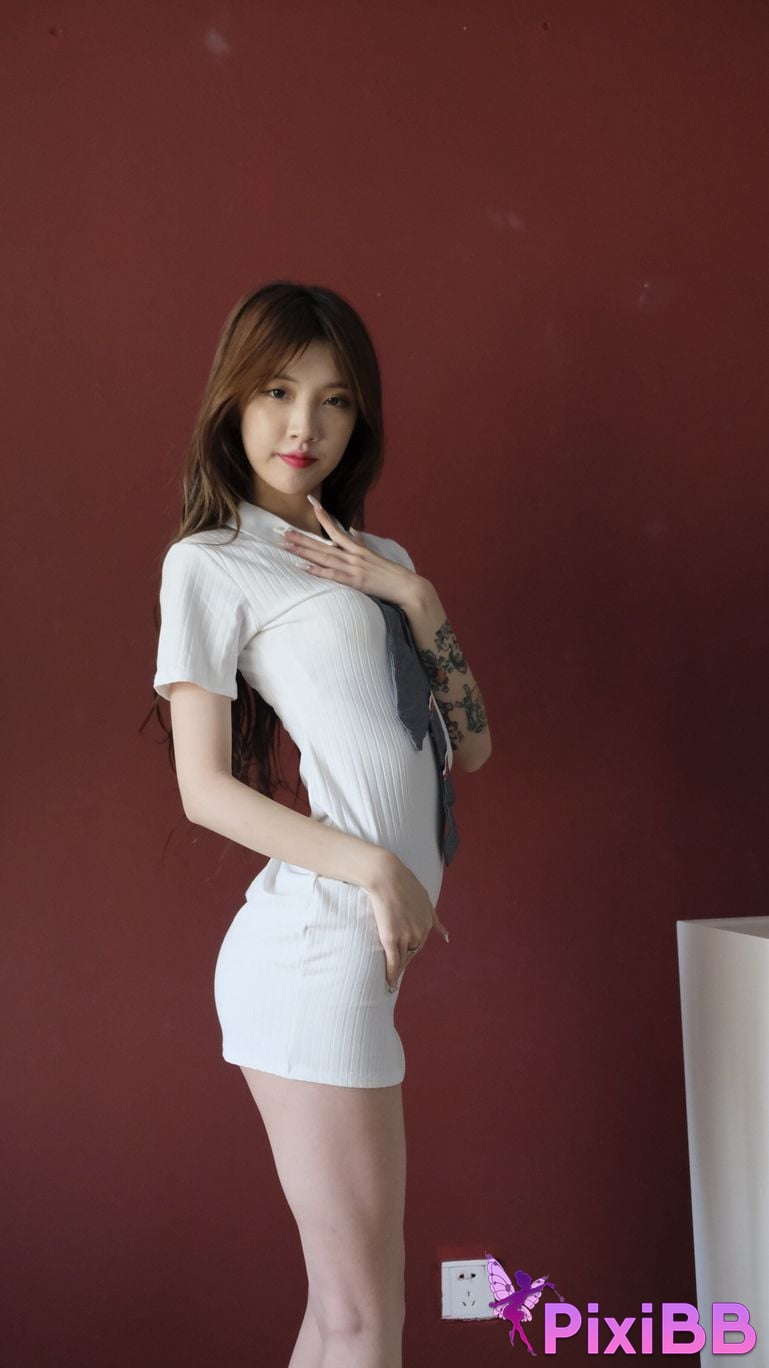 Private Photoshoot Bai Xue Jia Fei Cool black stockings goddess Full scale private photography of the human body PixiBB.COM 590