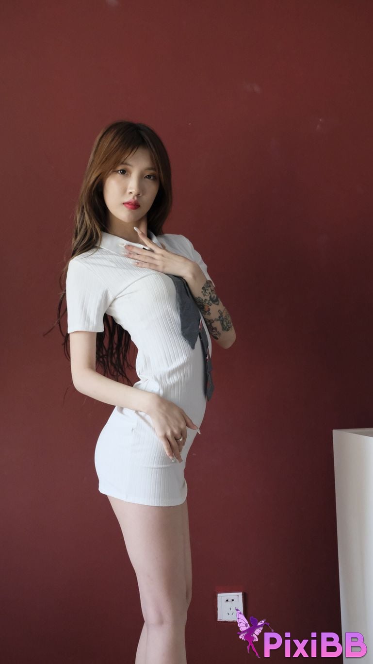 Private Photoshoot Bai Xue Jia Fei Cool black stockings goddess Full scale private photography of the human body PixiBB.COM 593