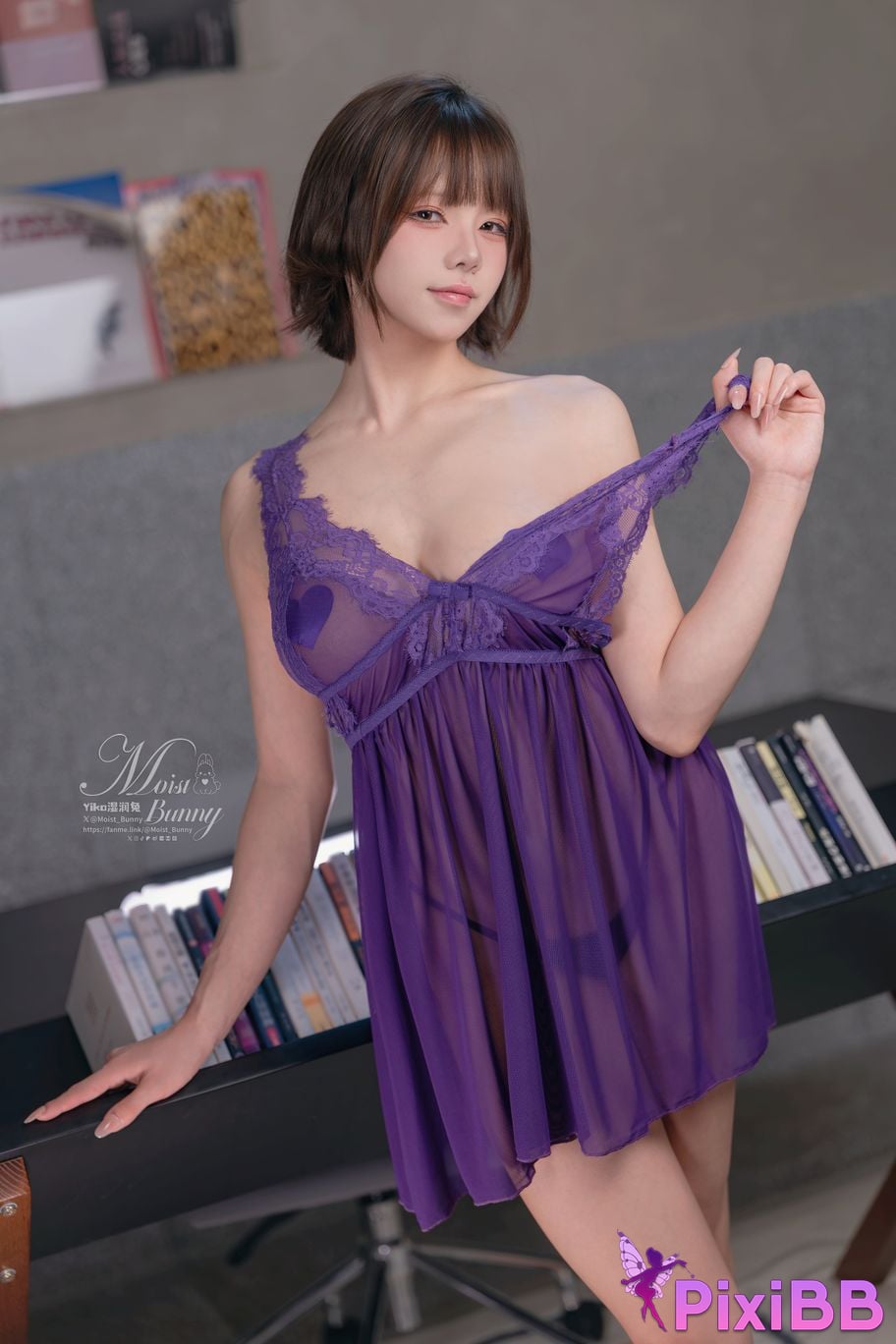 Cosplayer Sticky Dumpling Rabbit 2025.11 Monthly ticket benefits Overtime secretary PixiBB.COM 003