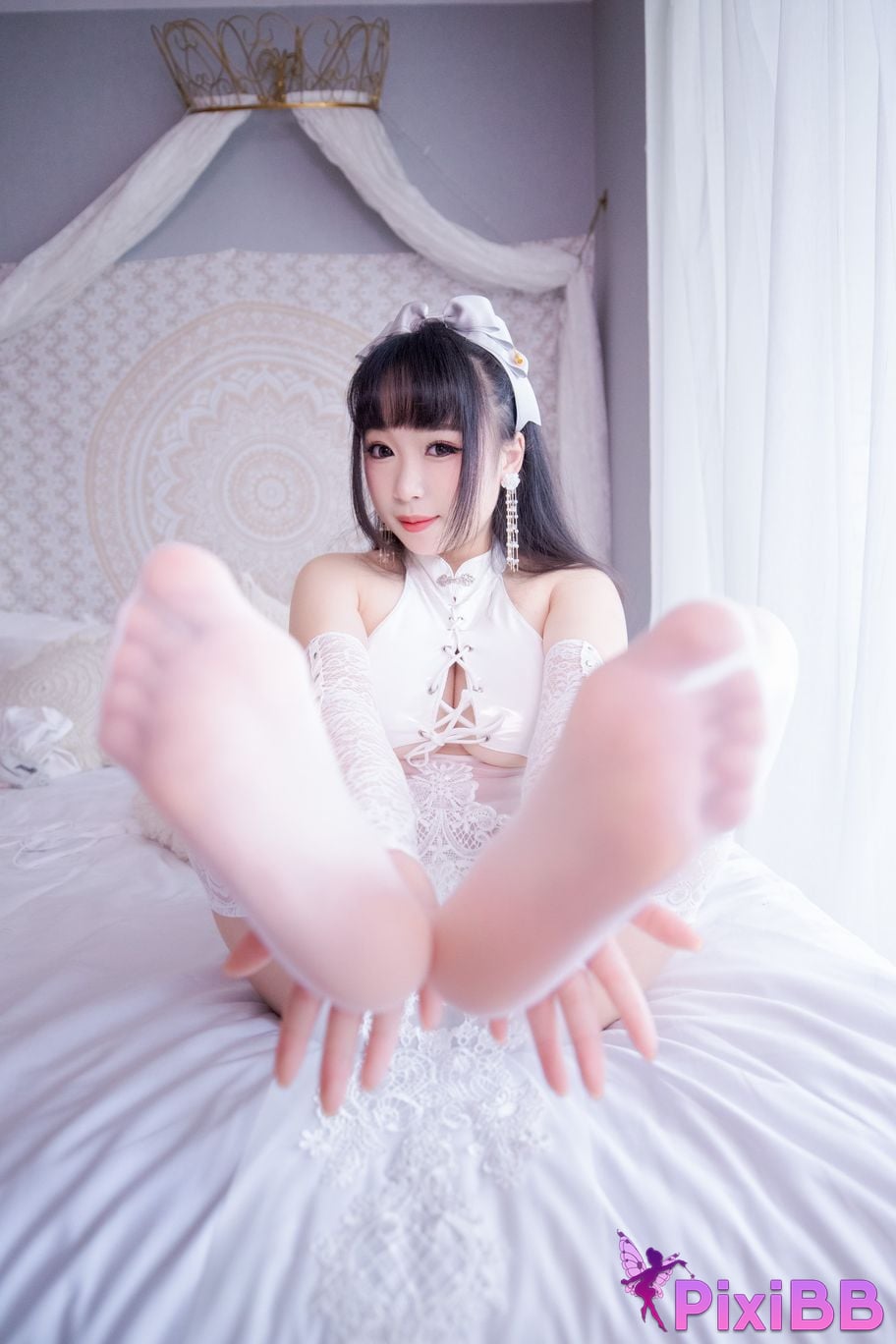 Cosplayer walnut cat Kurumineko Bai Miyan cheongsam PixiBB.COM 053