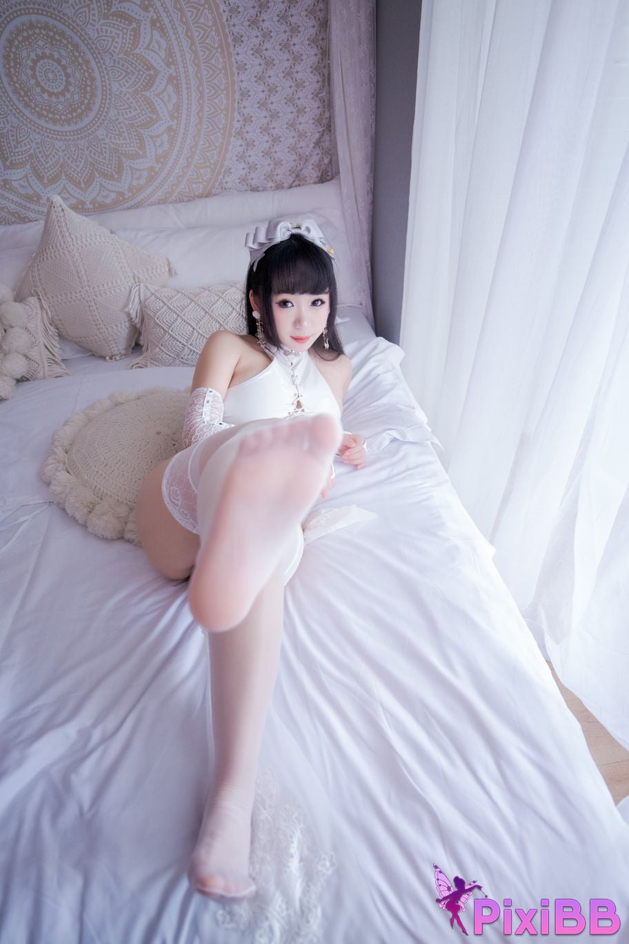 Cosplayer walnut cat Kurumineko Bai Miyan cheongsam PixiBB.COM 054