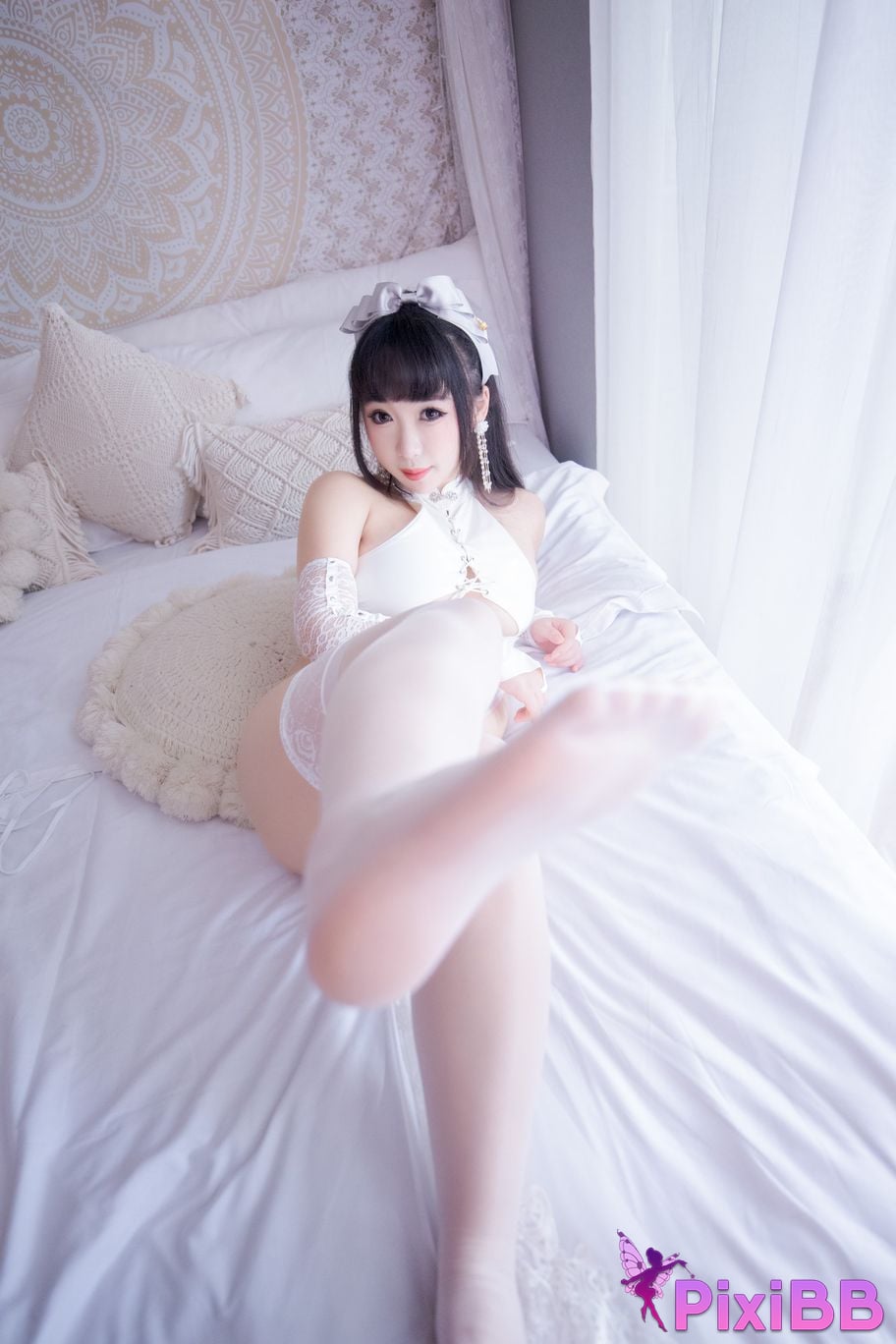 Cosplayer walnut cat Kurumineko Bai Miyan cheongsam PixiBB.COM 055