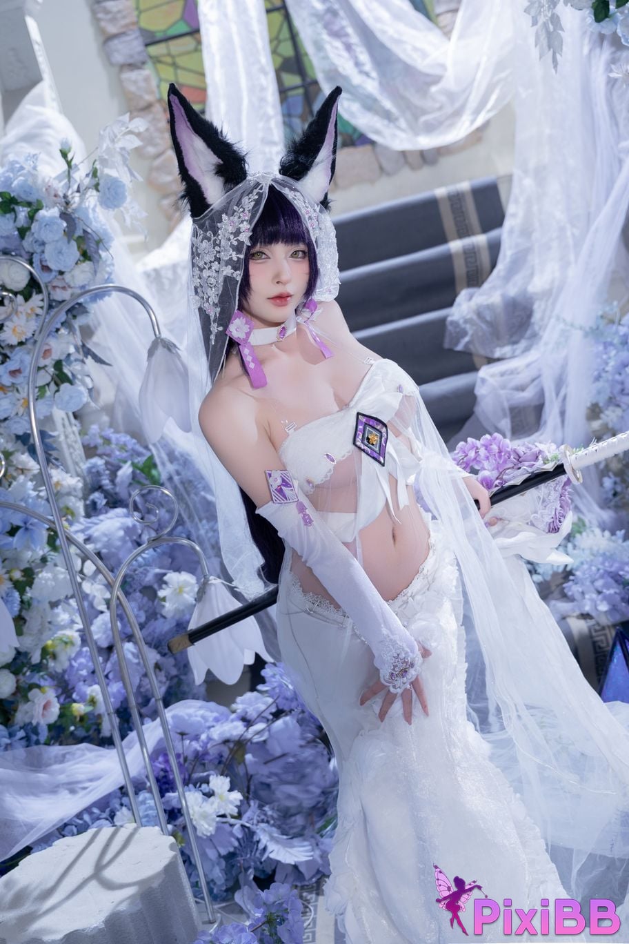 Cosplayer Yuno Shimizu azur lane Musashi wisteria flower PixiBB.COM 007